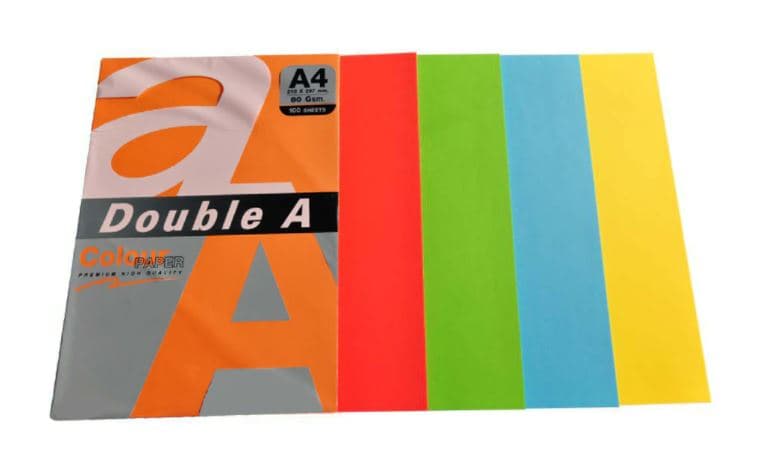 Hartie color pentru copiator A4, 80gsm, 500coli/top, Double A - 5 culori intense asortate