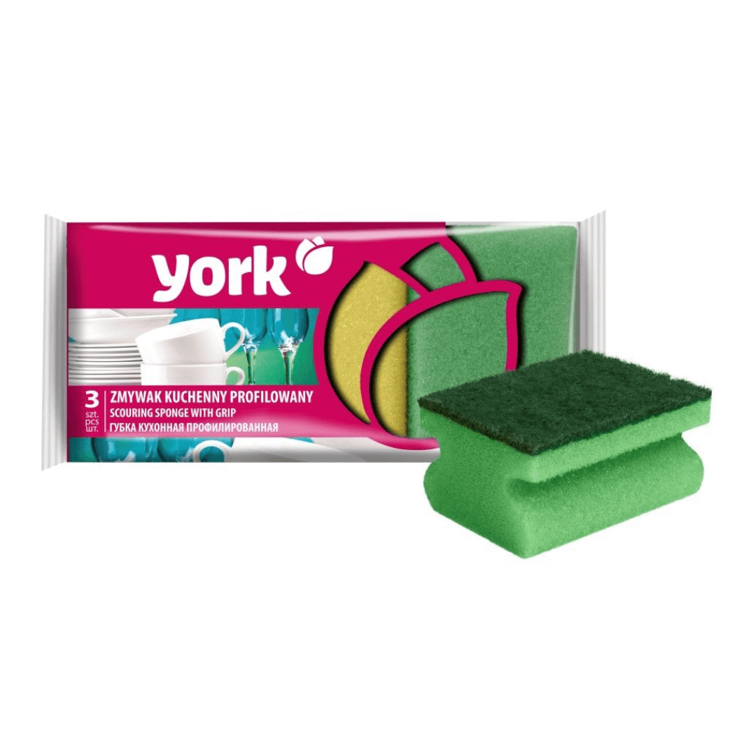 Bureti canelati, pentru spalat vase, 9x7x4.3cm, 3 buc/set, YORK - culori asortate