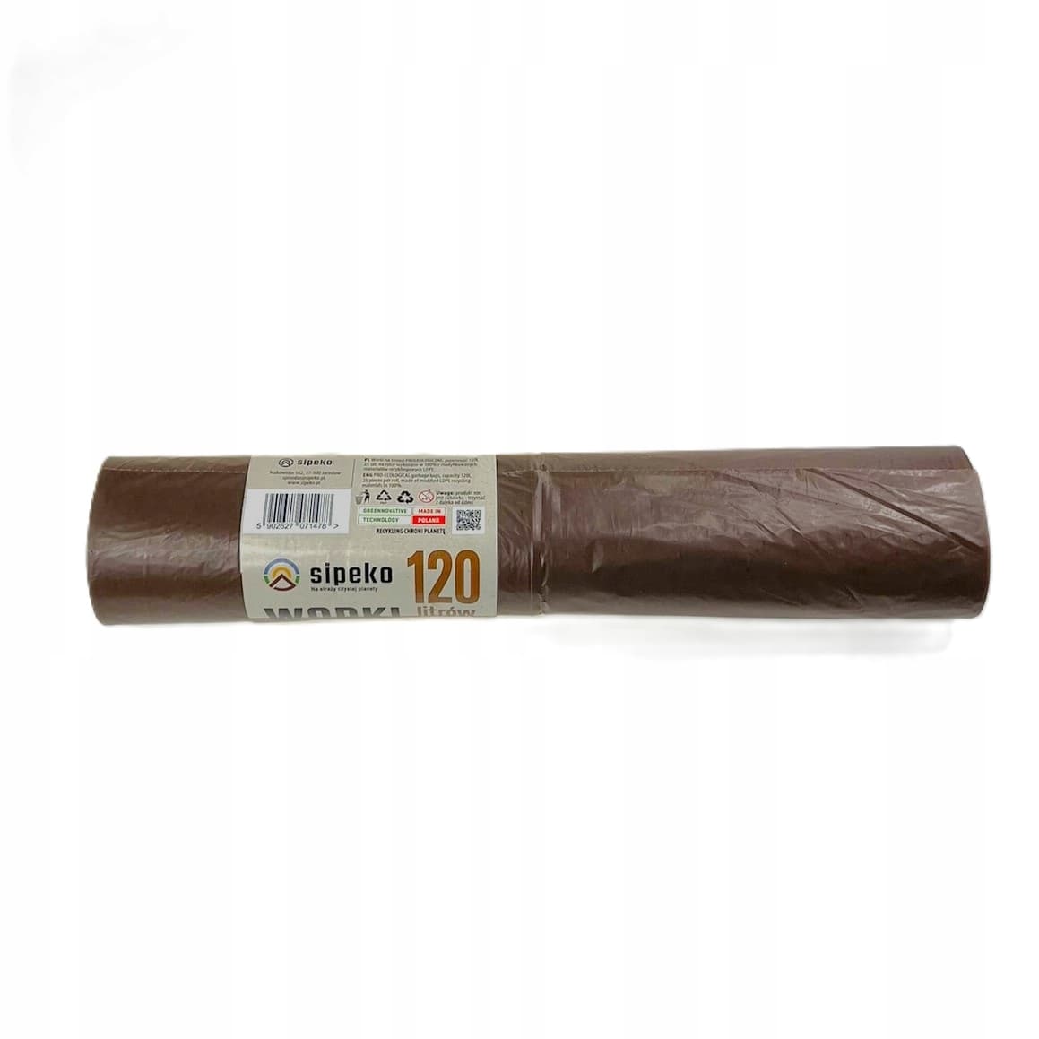 Saci menajeri extra rezistenti LDPE, 120L, 70 x 110cm, 24 microni, 25buc/rola, Sipeko - maro