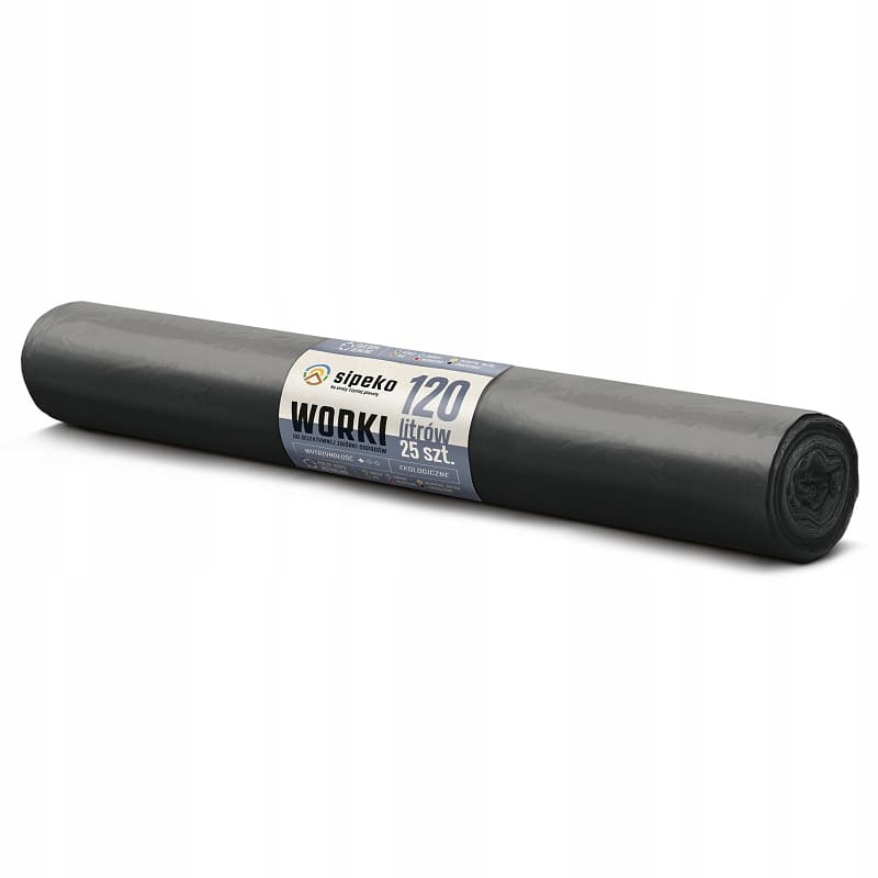 Saci menajeri extra rezistenti LDPE, 120L, 70 x 110cm, 24 microni, 25buc/rola, Sipeko - negri