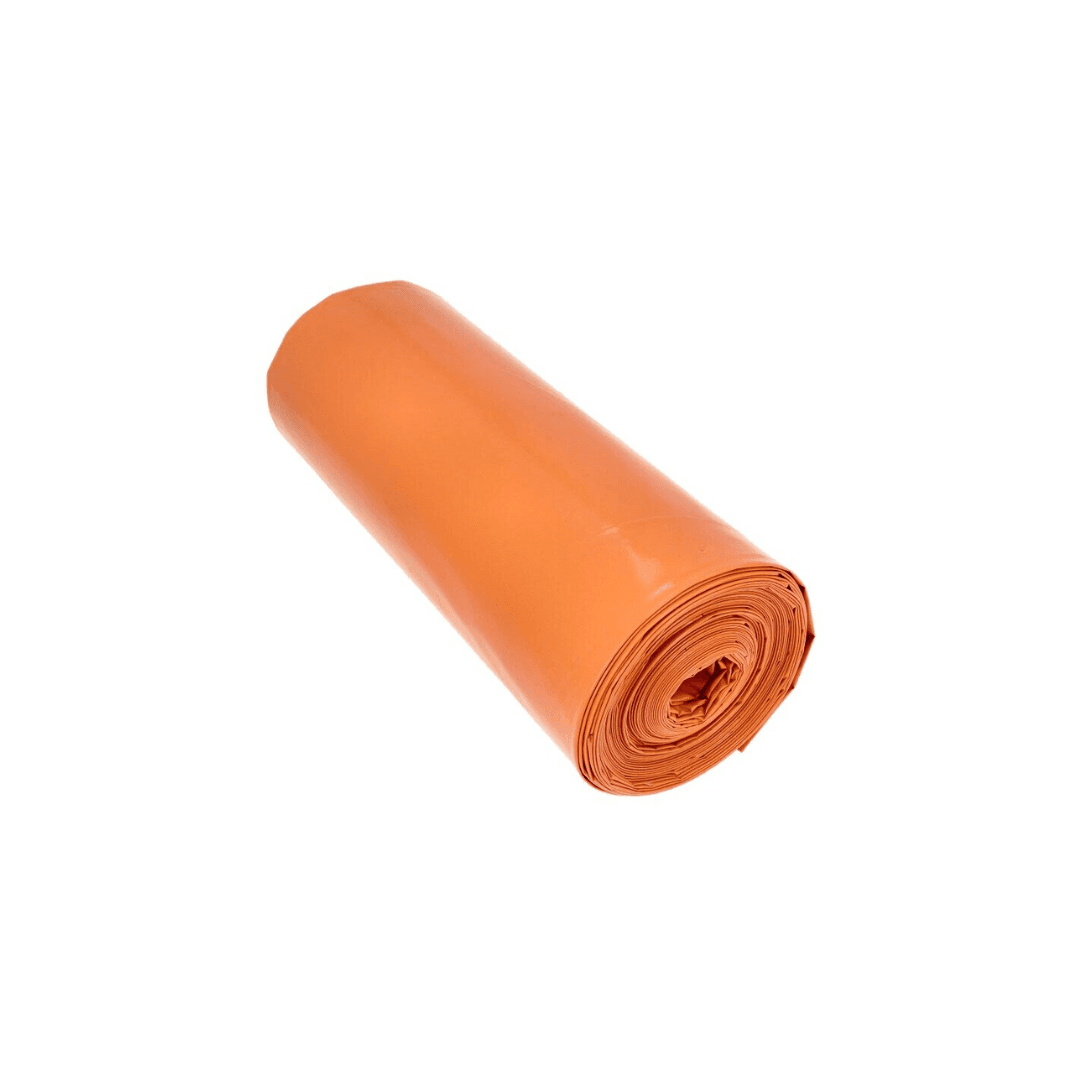 Saci menajeri extra rezistenti LDPE, 120L, 70 x 110cm, 24 microni, 25buc/rola, Sipeko - portocalii
