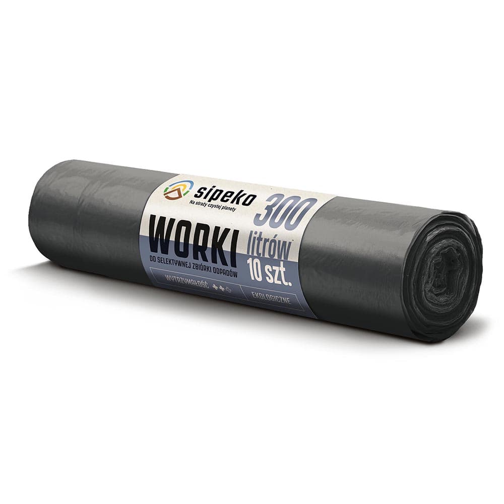 Saci menajeri super rezistenti LDPE, 300L, 120 x 150cm, 45 microni, 10buc/rola, Sipeko - negri