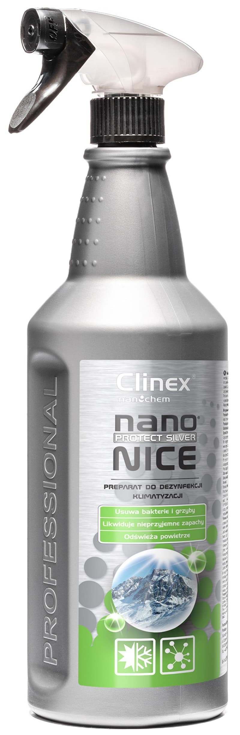 CLINEX NanoProtect Silver Nice, 1 litru, pulverizator, lichid dezinfectant pt. AC si ventilatie