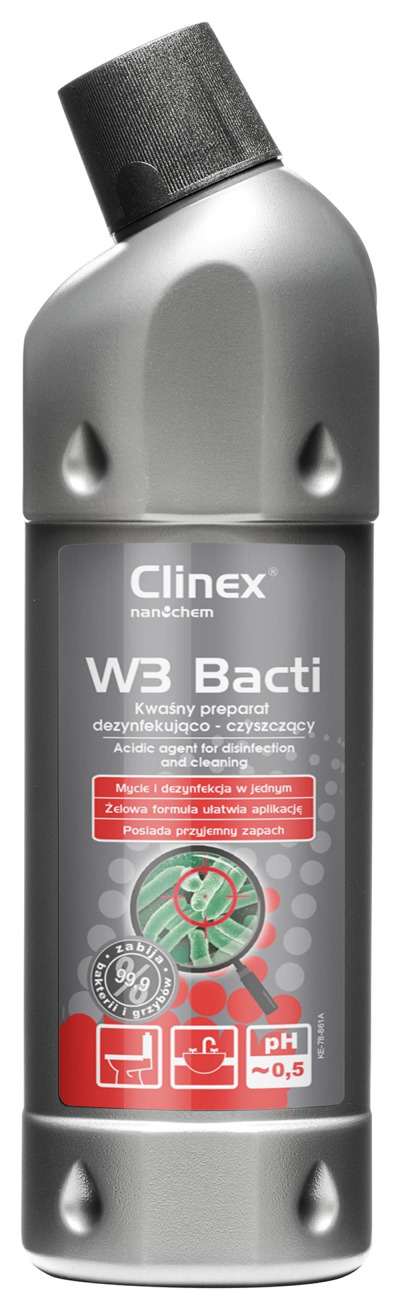 CLINEX W3 Bacti, 1 litru, solutie pentru curatare si dezinfectare diverse suprafete