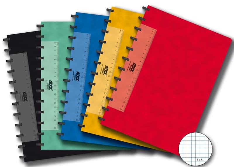Caiet A4, 72 file - 90gsm, coperta carton color embosat, AURORA Adoc - matematica