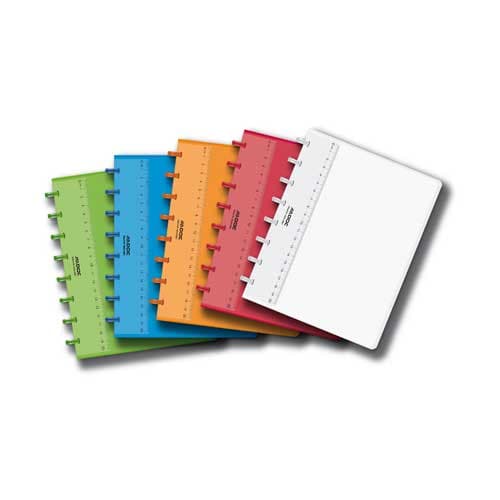 Caiet A5, 72 file - 90gsm, coperta PP transparent color, AURORA Adoc - dictando