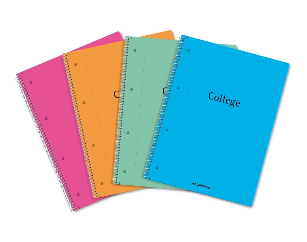 Caiet cu spirala, A4, 80 file - 70gsm, 4 perf., coperta PP, AURORA College - dictando