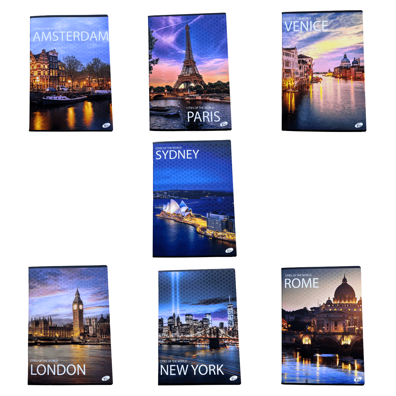 Caiet A4, 60 file, 80gsm, coperta carton 300gsm, design cities of the world - matematica