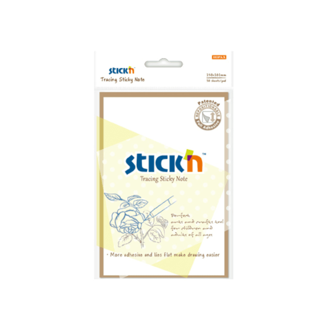 Notes autoadeziv transparent (calc) 101 x 152 mm, 30 file, Stick'n Tracing - transparent
