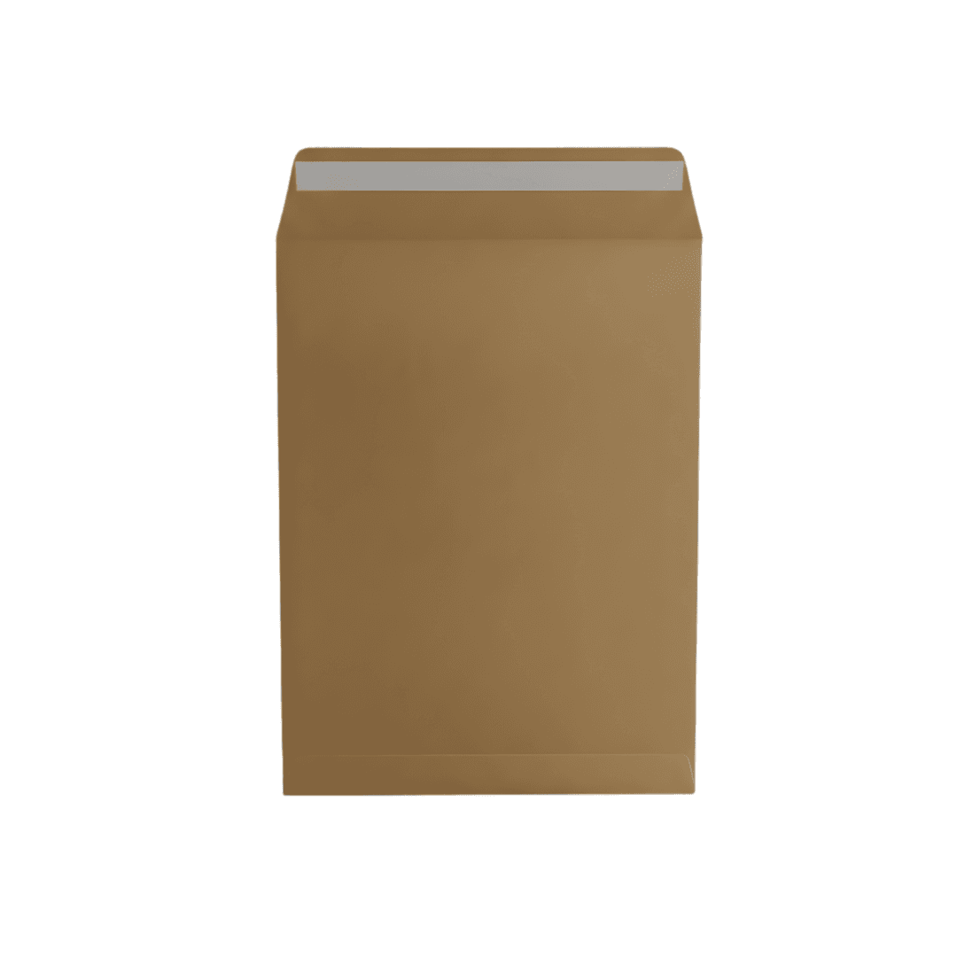 Plic B4 (353x250mm), cu burduf 50mm, lipire siliconica, 25 buc/set, Optima - kraft
