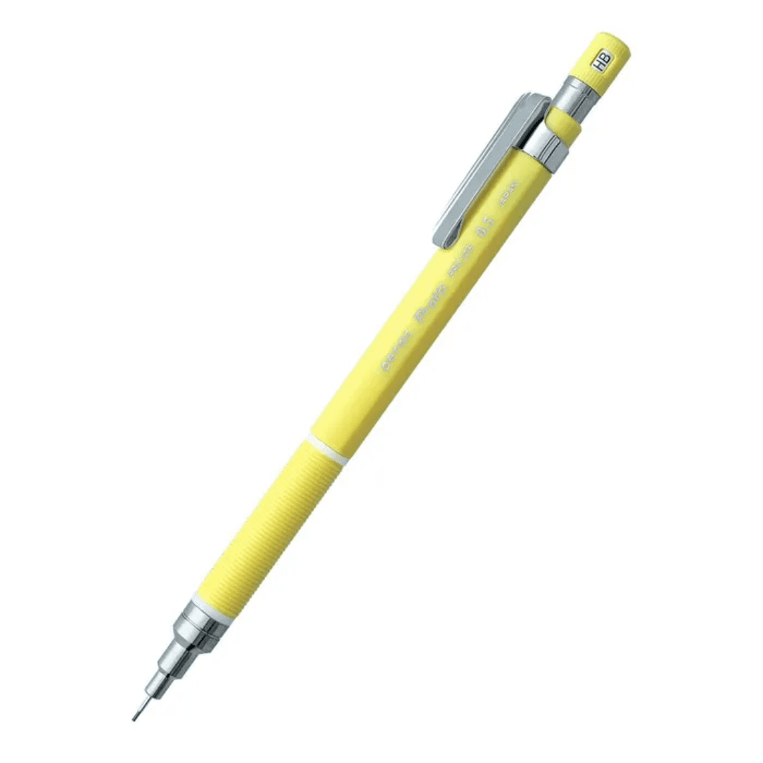 Creion mecanic profesional PENAC Protti PRC-105, 0.5mm, con metalic, varf retractabil, galben, blist