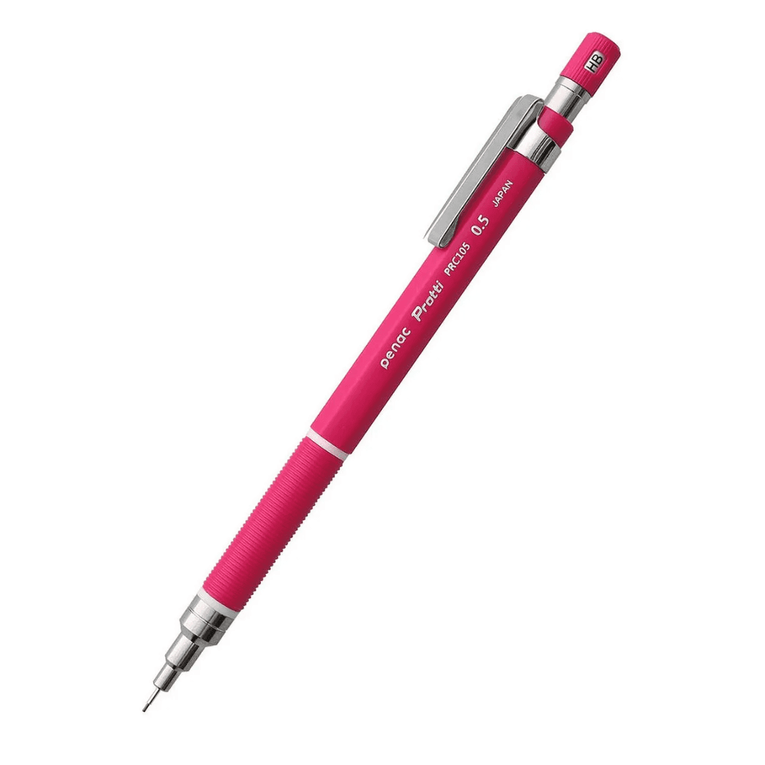 Creion mecanic profesional PENAC Protti PRC-105, 0.5mm, con metalic, varf retractabil, rosu, blister