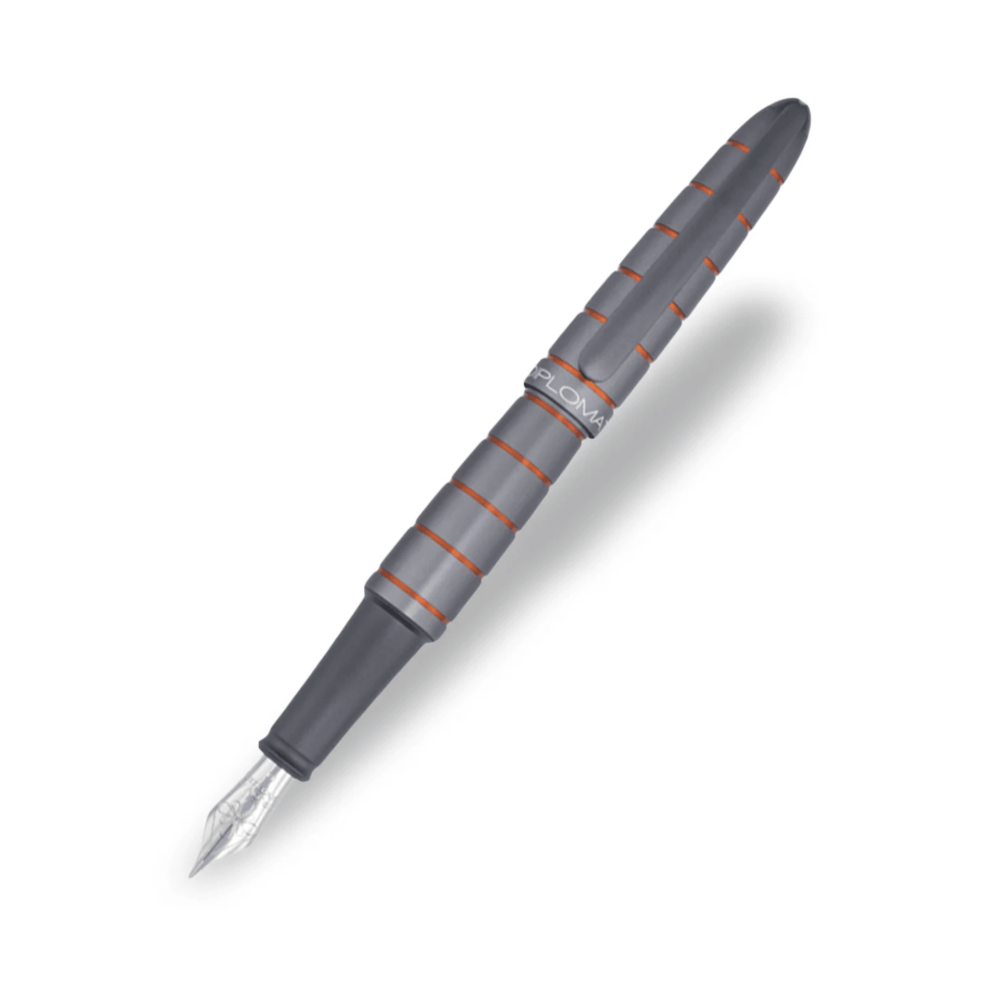Stilou DIPLOMAT Elox Ring, cu penita M, din otel inoxidabil - grey orange