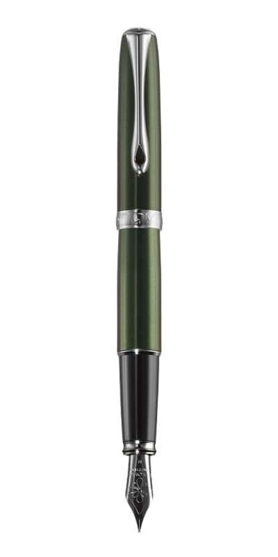 Stilou DIPLOMAT Excellence A2, cu penita M, din otel inoxidabil - Evergreen Chrome