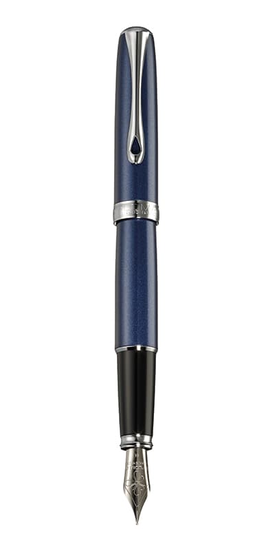 Stilou DIPLOMAT Excellence A2, cu penita M, din otel inoxidabil - Midnight Blue Chrome