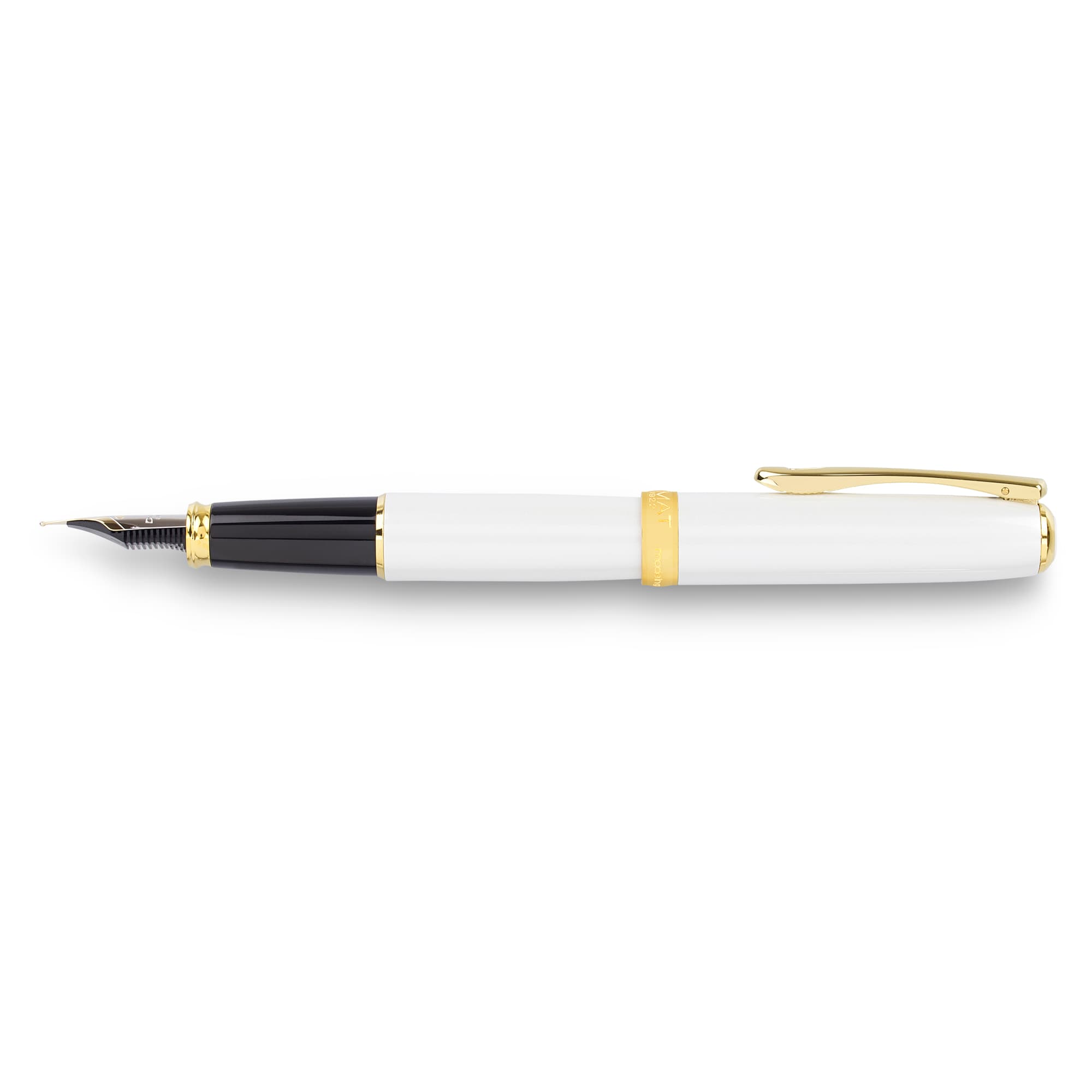 Stilou DIPLOMAT Excellence A2, cu penita M, aurita 14kt. - Pearl White Gold