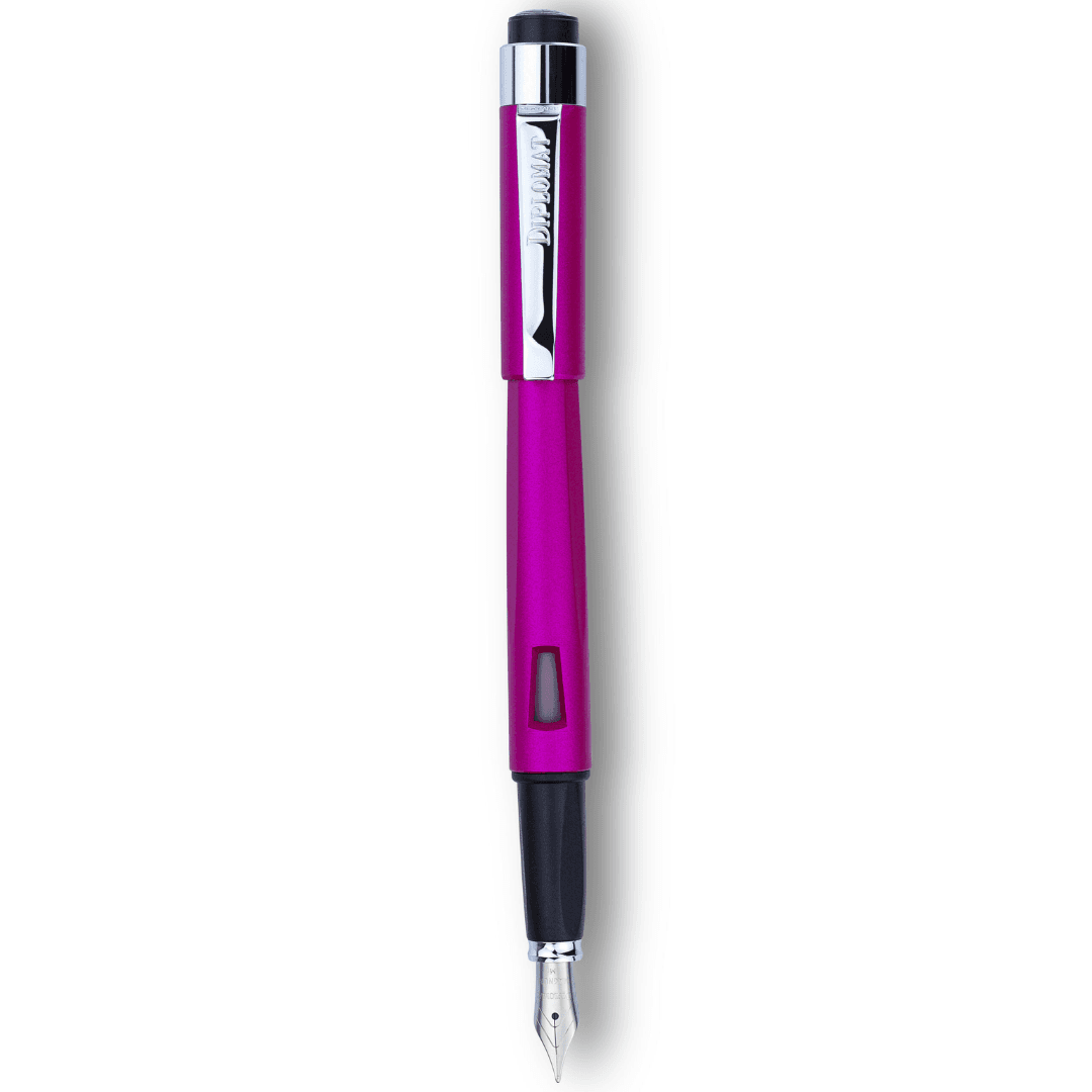 Stilou DIPLOMAT Magnum, cu penita EF, din otel inoxidabil - hot pink