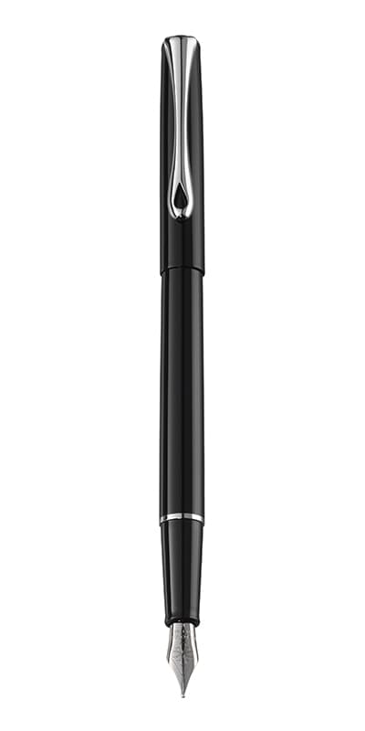 Stilou DIPLOMAT Traveller, cu penita M, din otel inoxidabil - black lacquer
