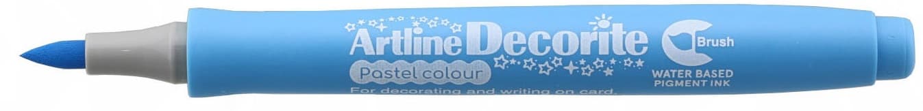 Marker ARTLINE Decorite, varf flexibil (tip pensula) - albastru pastel