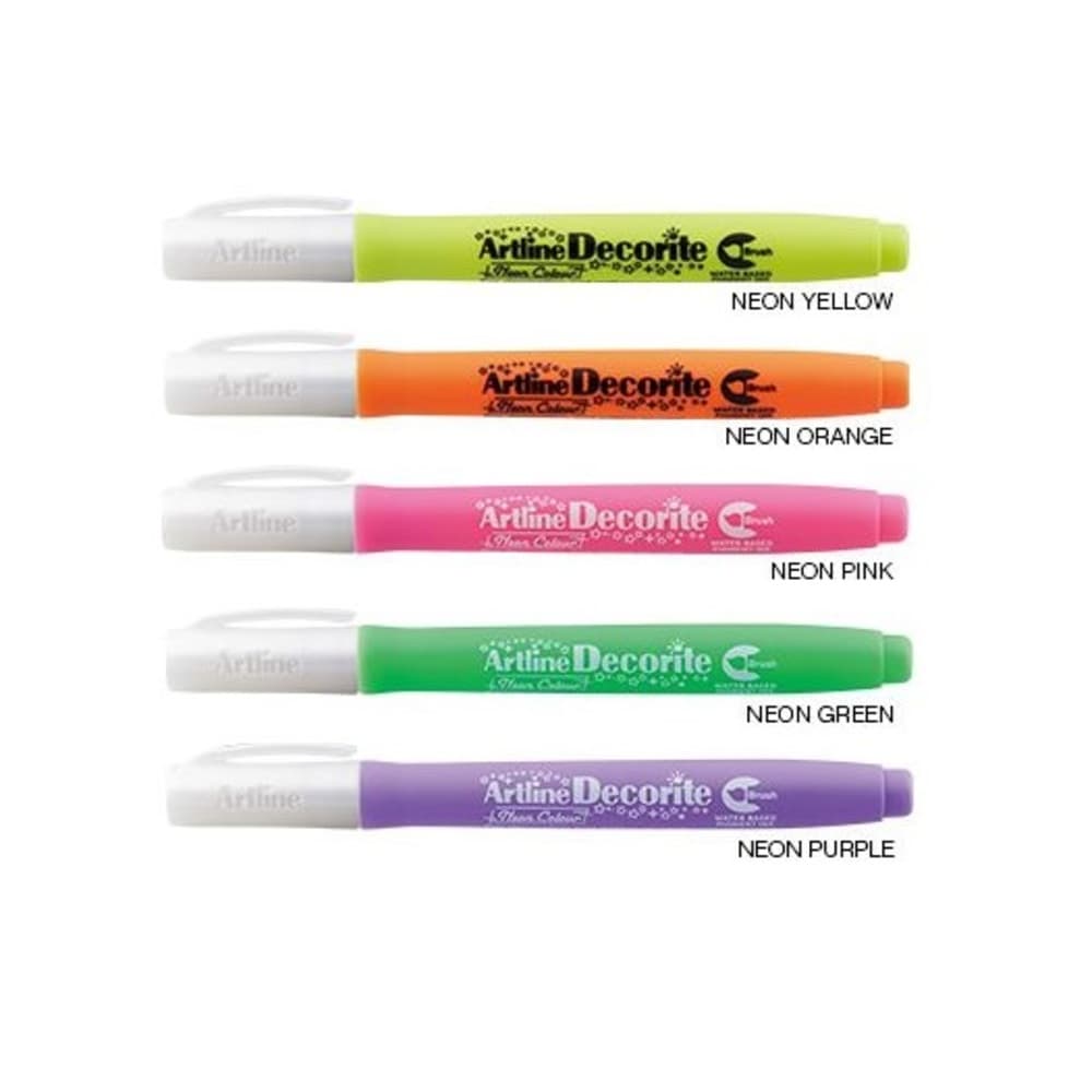 Marker ARTLINE Decorite, varf flexibil (tip pensula) - portocaliu neon