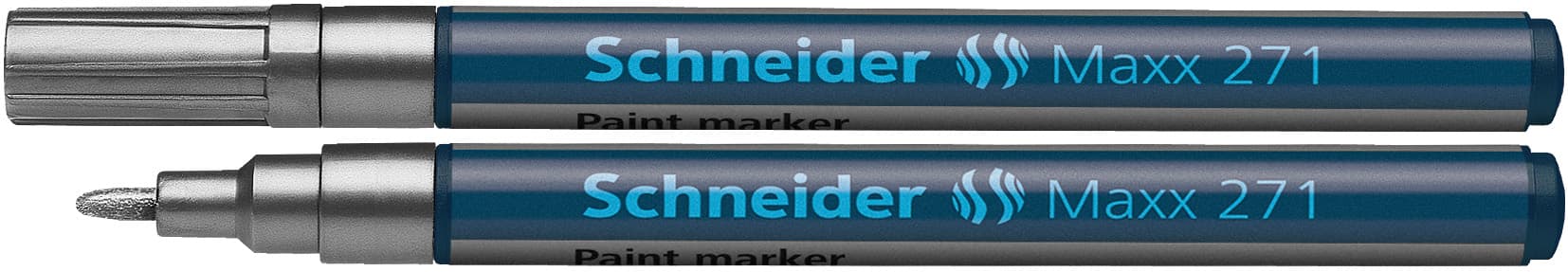 Marker cu vopsea SCHNEIDER Maxx 271, varf rotund 1-2mm - argintiu