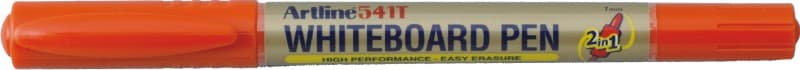Marker pentru tabla de scris ARTLINE 541T, doua capete - varfuri rotunde 0.4mm/1.0mm - portocaliu