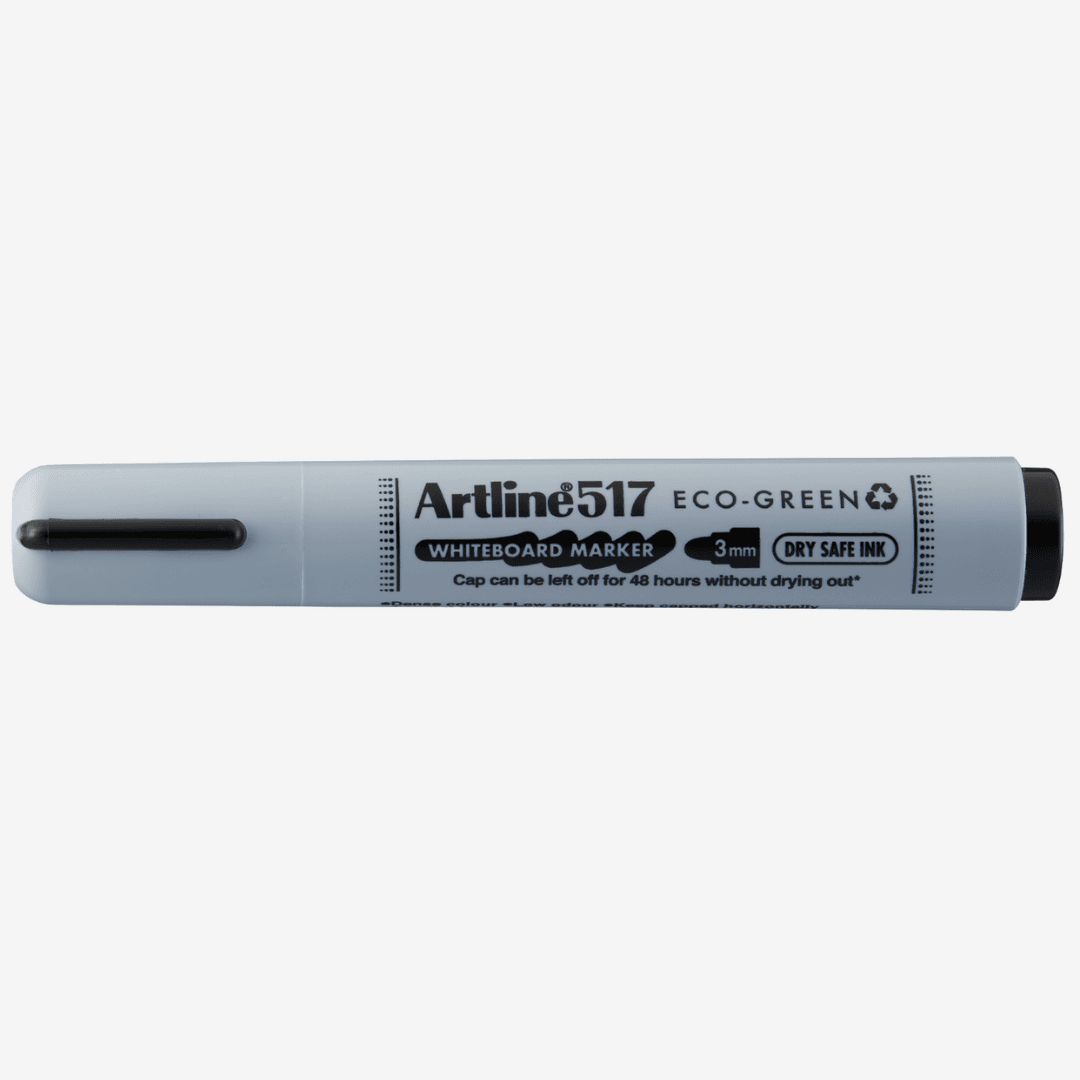 Marker pentru tabla de scris ARTLINE 517 Eco Green - Dry safe ink 48h, varf rotund 3.0mm - negru