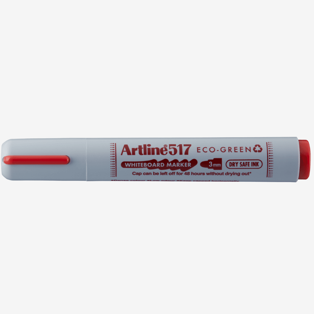 Marker pentru tabla de scris ARTLINE 517 Eco Green - Dry safe ink 48h, varf rotund 3.0mm - rosu