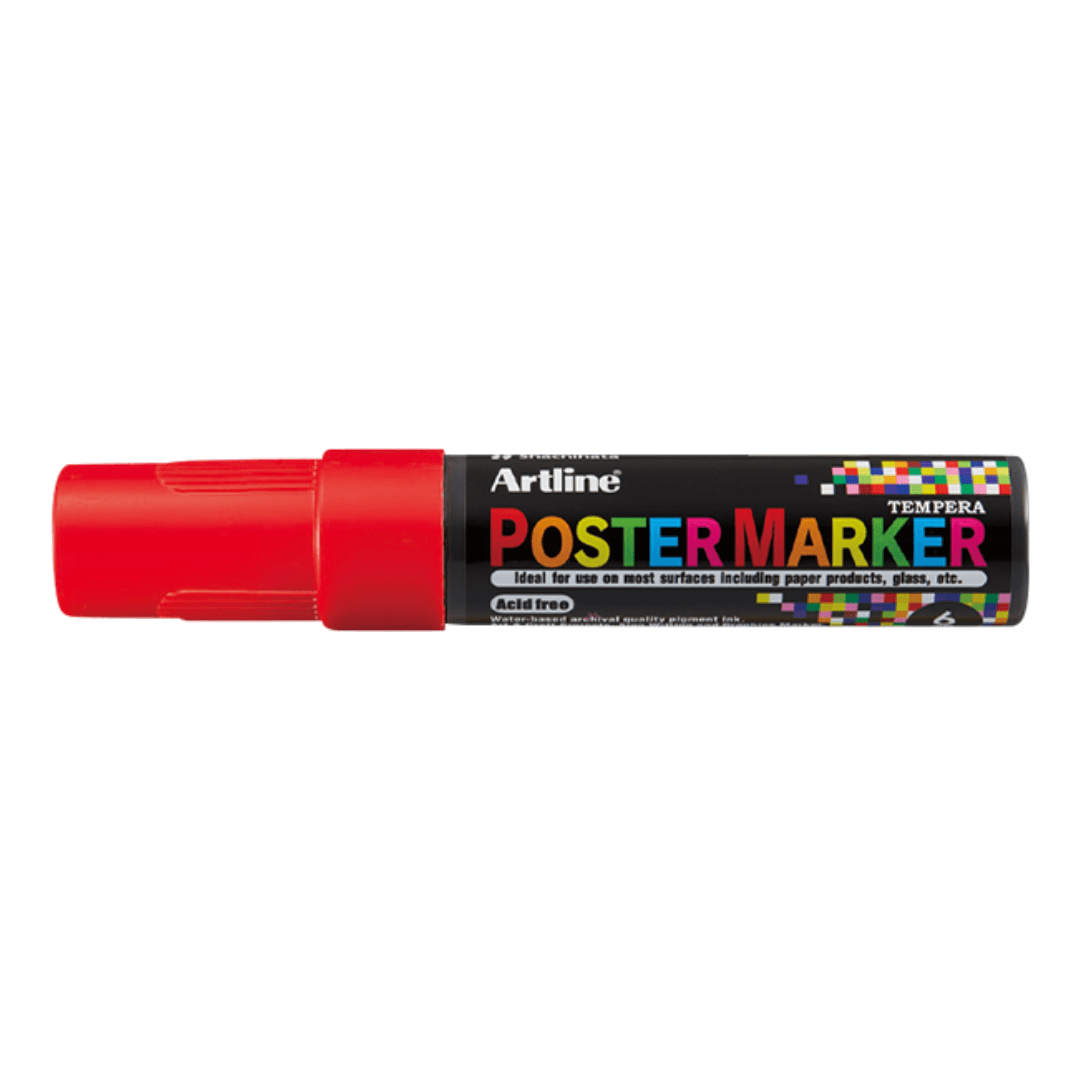 Marker pentru poster ARTLINE, corp plastic, varf rotund 6mm - rosu