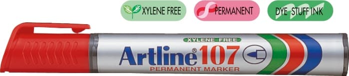 Permanent marker ARTLINE 107, corp plastic, varf rotund 1.5mm - rosu