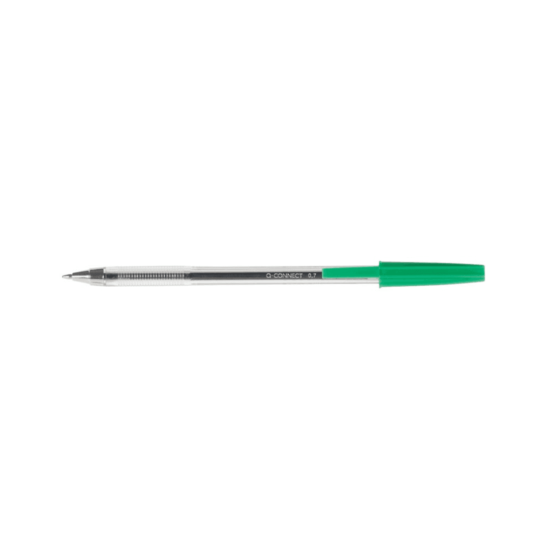 Pix transparent cu mina interschimbabila , varf 0.7mm, Q-Connect - verde