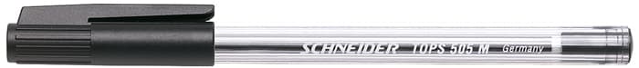 Pix SCHNEIDER Tops 505M, unica folosinta, varf mediu, corp transparent - scriere neagra