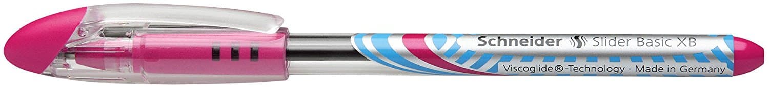 Pix SCHNEIDER Slider Basic XB, rubber grip, varf 1.4mm - scriere roz