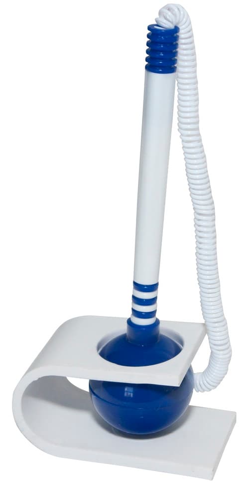 Pix cu suport autoadeziv si snur, vertical, Office Products - corp alb/albastru - scriere albastra