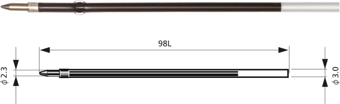 Rezerva PENAC BR98C, 2 buc/set, 0.7mm, pentru Sleek Touch, Pepe, RB-085B, CCH-3 - neagra