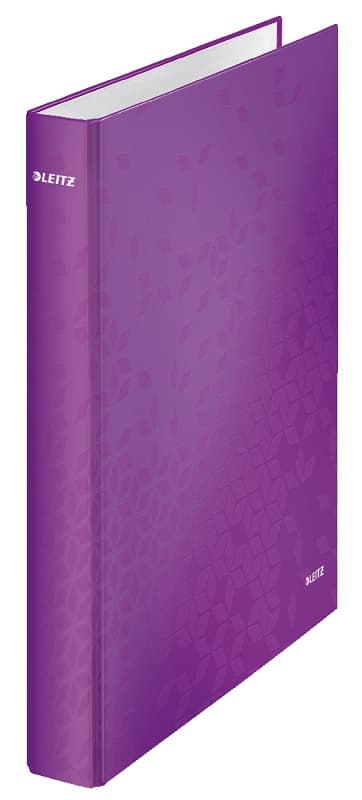 Caiet mecanic LEITZ WOW, carton laminat, partial reciclat, FSC, A4, mecanism 2DR, inel 25mm, mov