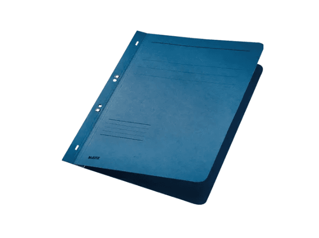 Dosar cu sina Leitz 1/1, carton, A4, cu capse, 170 coli, albastru