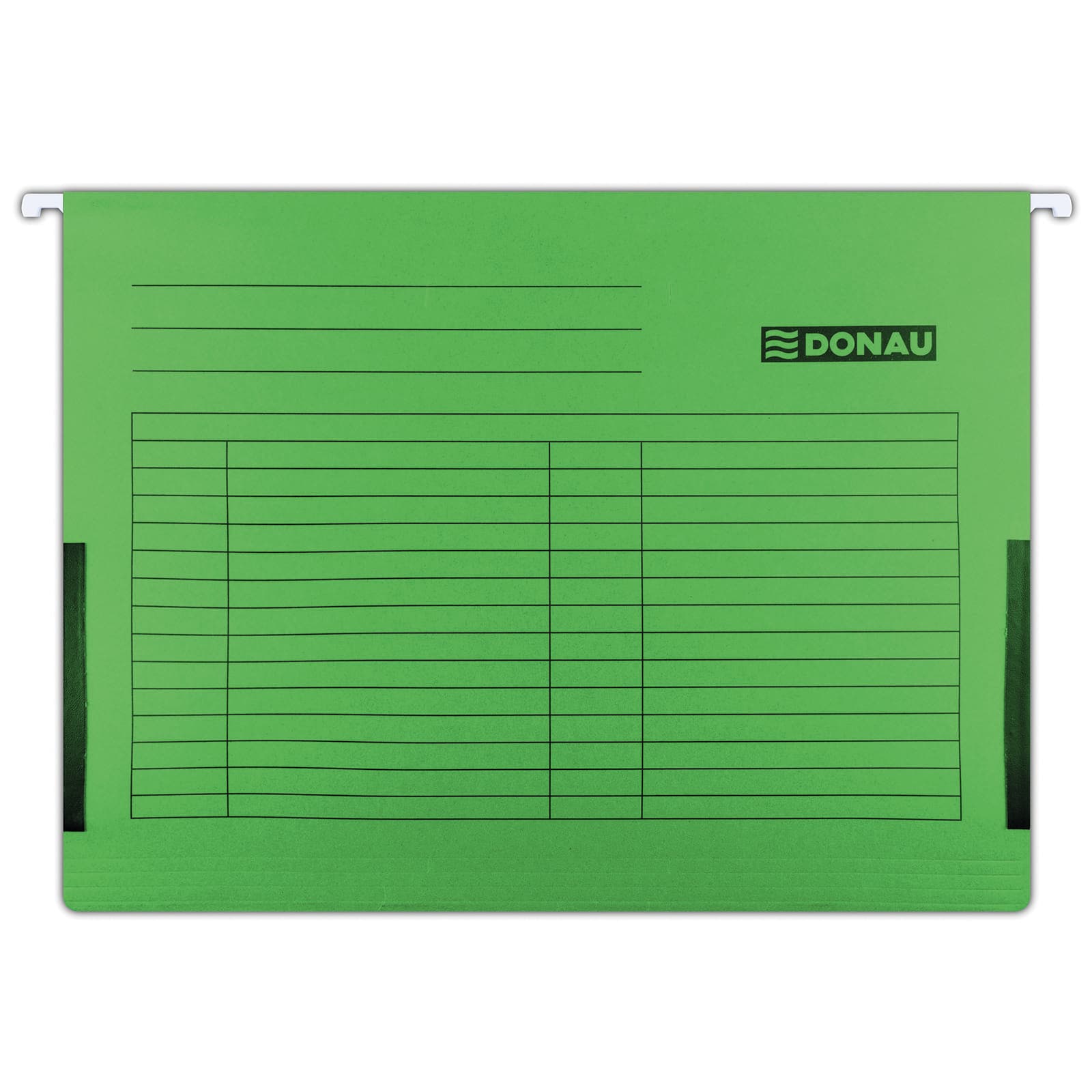 Dosar suspendabil cu burduf si eticheta , bagheta metalica, 5 buc/set, DONAU - verde