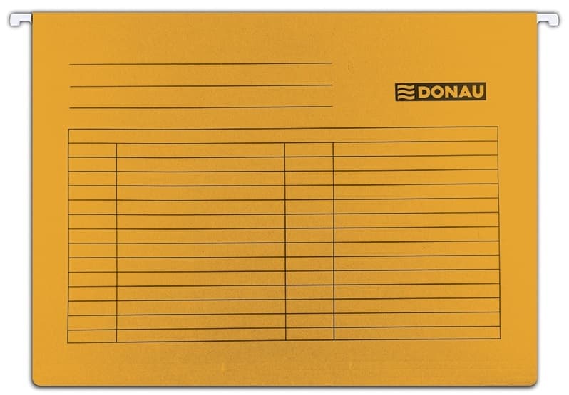Dosar suspendabil cu eticheta, bagheta metalica, carton 230g/mp, 5 buc/set, DONAU - orange
