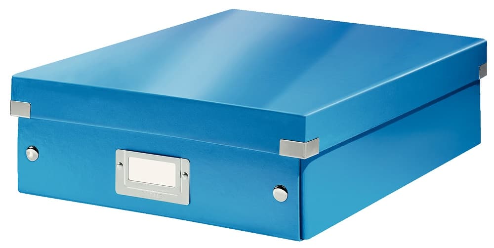 Cutie depozitare LEITZ WOW Click & Store Organizer, carton laminat, medie, albastru