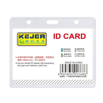 Suport PP water proof, pentru carduri, 85X54mm, orizontal, KEJEA -transparent