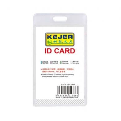 Suport PP water proof, pentru carduri, 74x105mm, vertical, KEJEA -transparent