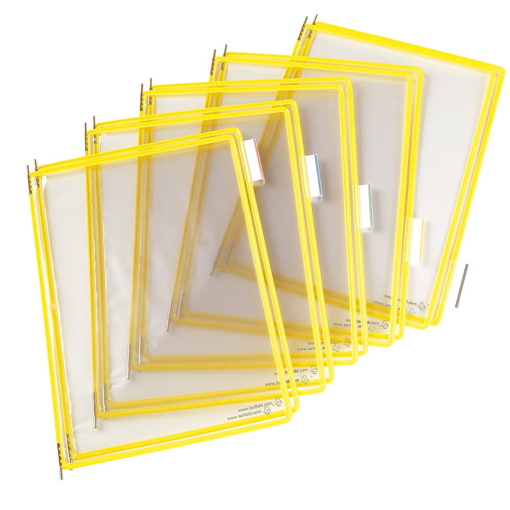 Buzunare prezentare pentru display, A4, (10 buc/set), rama metalica, DJOIS - galben