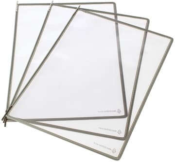 Buzunare prezentare pentru display, A4, (10 buc/set), rama metalica, DJOIS - gri