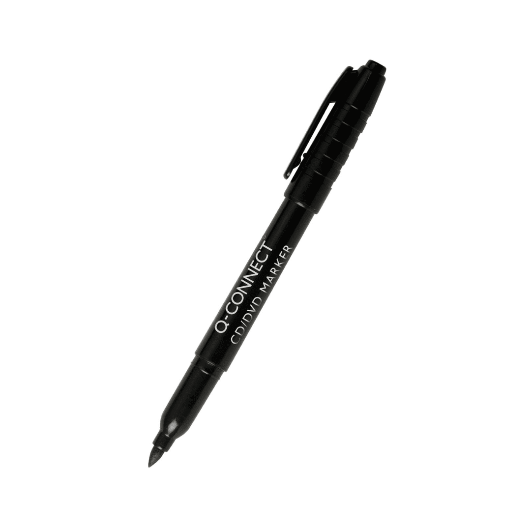 Marker CD/DVD, varf fetru - 1mm, Q-Connect - negru