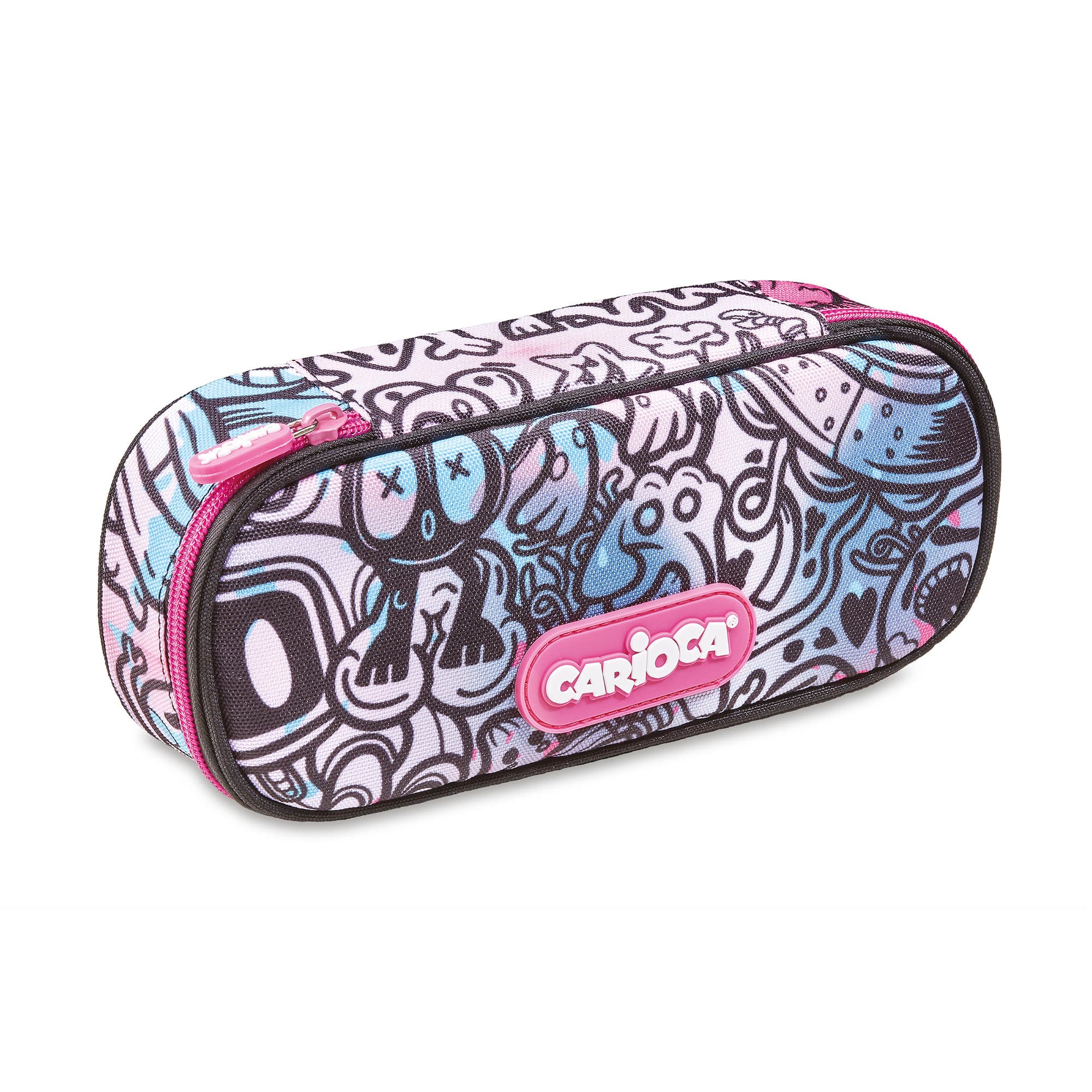 Penar cu fermoar Carioca Comics, bleu-roz