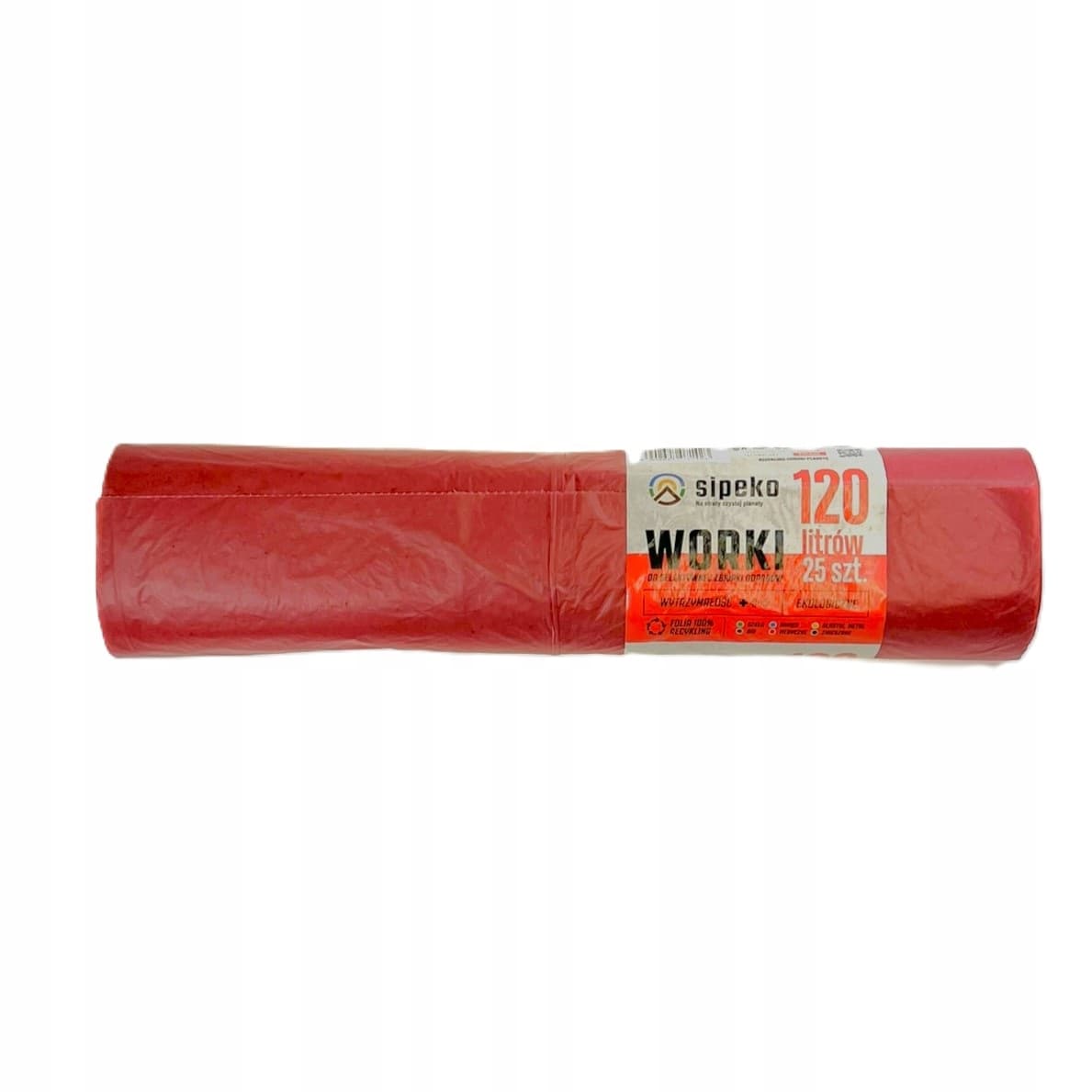 Saci menajeri extra rezistenti LDPE, 120L, 70 x 110cm, 24 microni, 25buc/rola, Sipeko - rosii