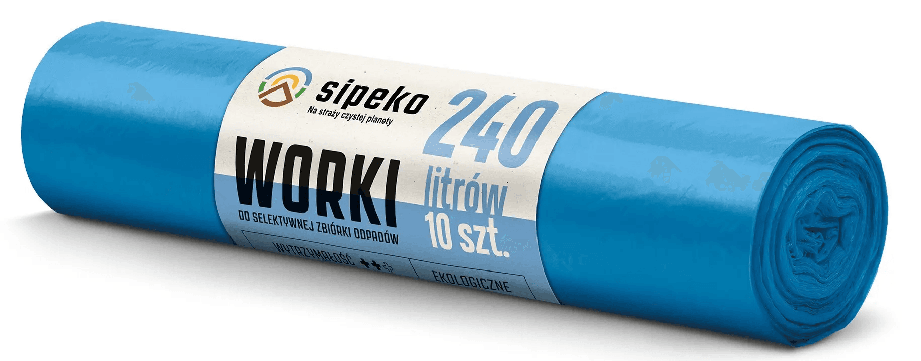 Saci menajeri super rezistenti LDPE, 240L, 95 x 140cm, 28 microni, 10buc/rola, Sipeko - albastri