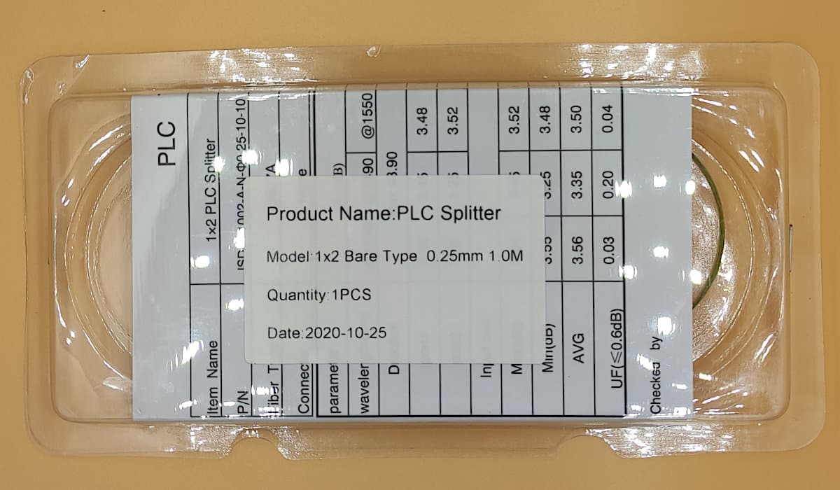 Splitter optic PLC 1:2 Ø 250µm 1m - fără conectori